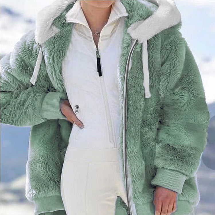 🧥 60% OFF NOW! ✨ Hooded Fleece Jacket with Shearling Lining - Windproof & Thermal Insulation for Extreme Cold Weather ❄️🛡️