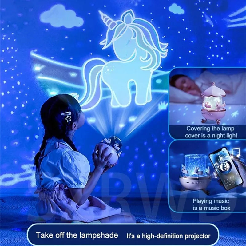 Rechargeable Astronaut Night Light - USB LED Galaxy Projector with Dimmable Glow for Kids