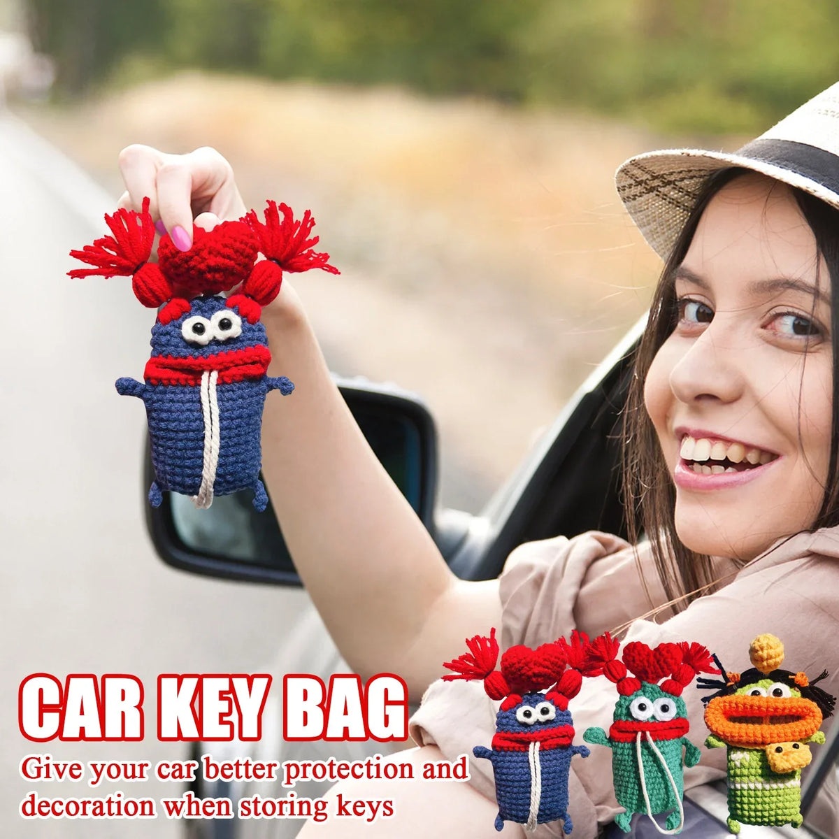 Handmade Knitted Car Key Case Cover