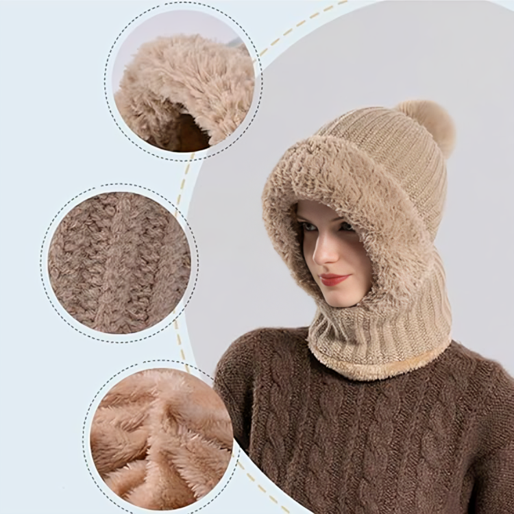 Women's 3 in 1 Fleece Lined Winter Hat Scarf Mask
