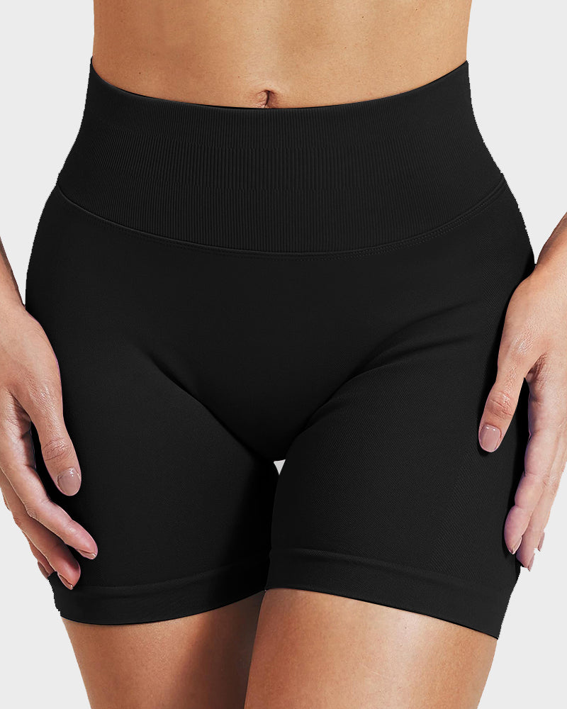 Sculpting High-Waist Seamless Shorts with Scrunch Butt Lift