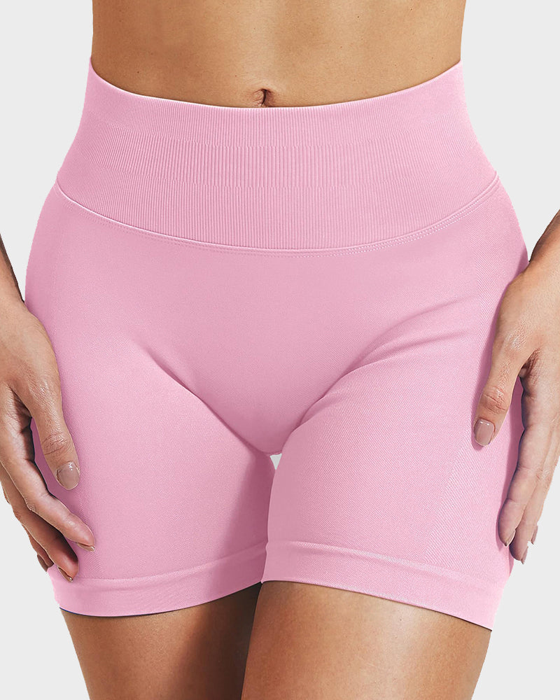 Sculpting High-Waist Seamless Shorts with Scrunch Butt Lift