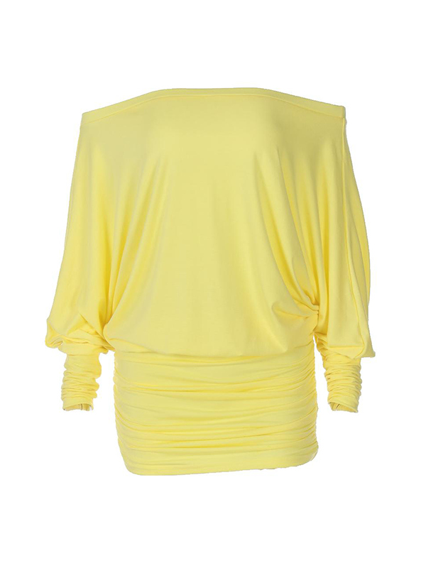 Women's Solid Off The Shoulder Sheer Ruched Dress