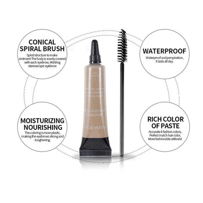 Long-lasting Waterproof Smudge-proof Liquid Eyebrow Gel/Tint(With Free Brush)