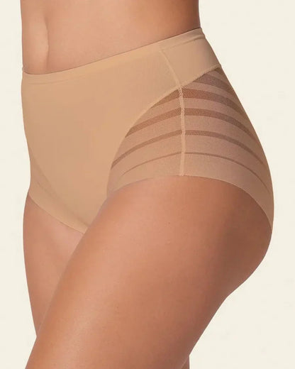 🔥Plus Size Up to 6XL 🔥 High Waisted Invisible Tummy Control Panties - Sheer Stripe Shapewear