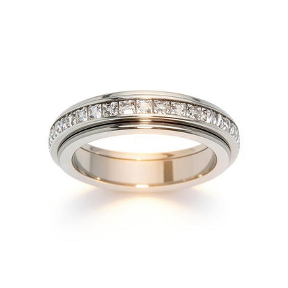 Titanium Steel Anxiety Relieving Wedding Ring Fidget for Women