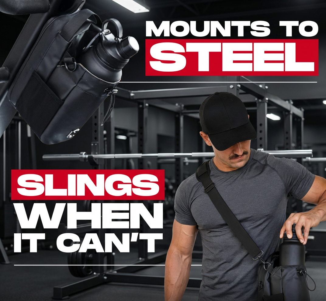 Magnetic Gym Bag for Men and Women - Sling Bottle With Magnetic Attachmment