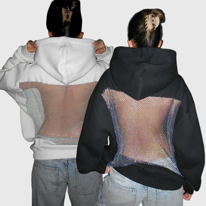 Backstage Crystal-Mesh Hoodie