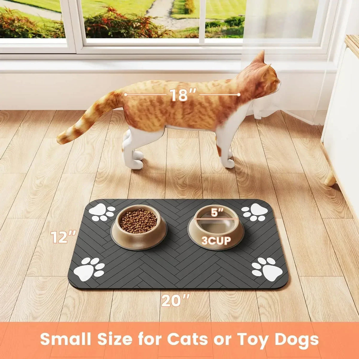 Feeding Mat-Absorbent For Food and Water Bowl - Big Cart Sky