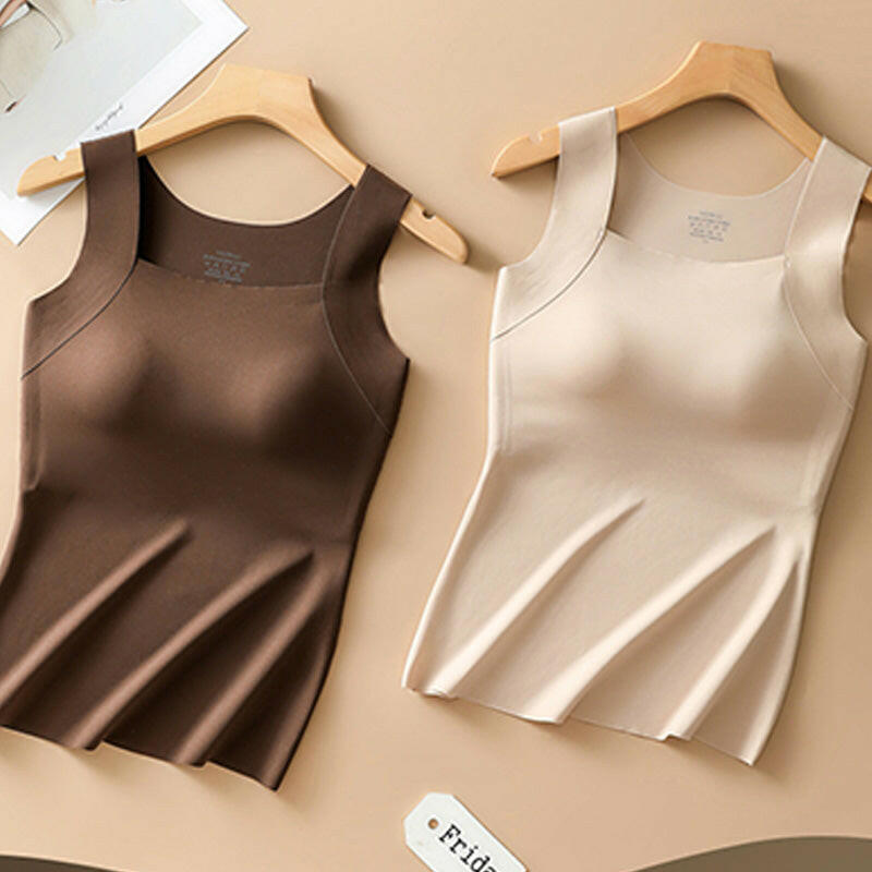 Women’s U-Neck Thermal Tank with Built-In Bra 