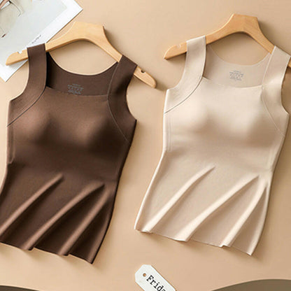 Women’s U-Neck Thermal Tank with Built-In Bra 