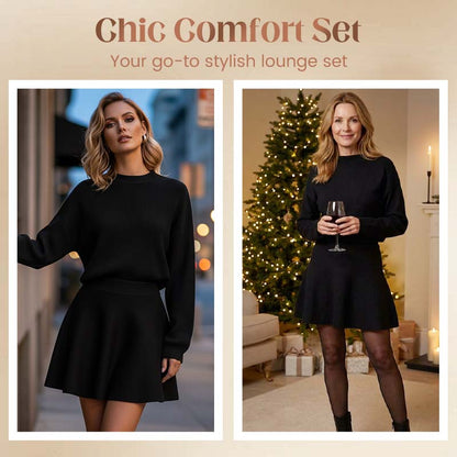 💖New Arrival 50% OFF💖—Women's Mock Neck Knit A-Line Mini Dress