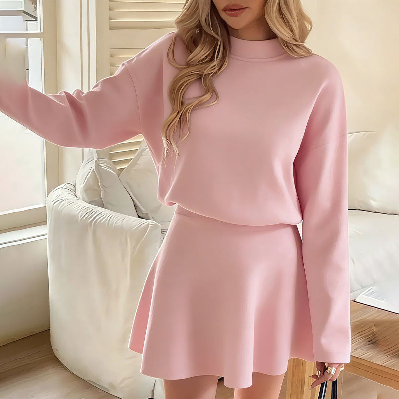 💖New Arrival 50% OFF💖—Women's Mock Neck Knit A-Line Mini Dress