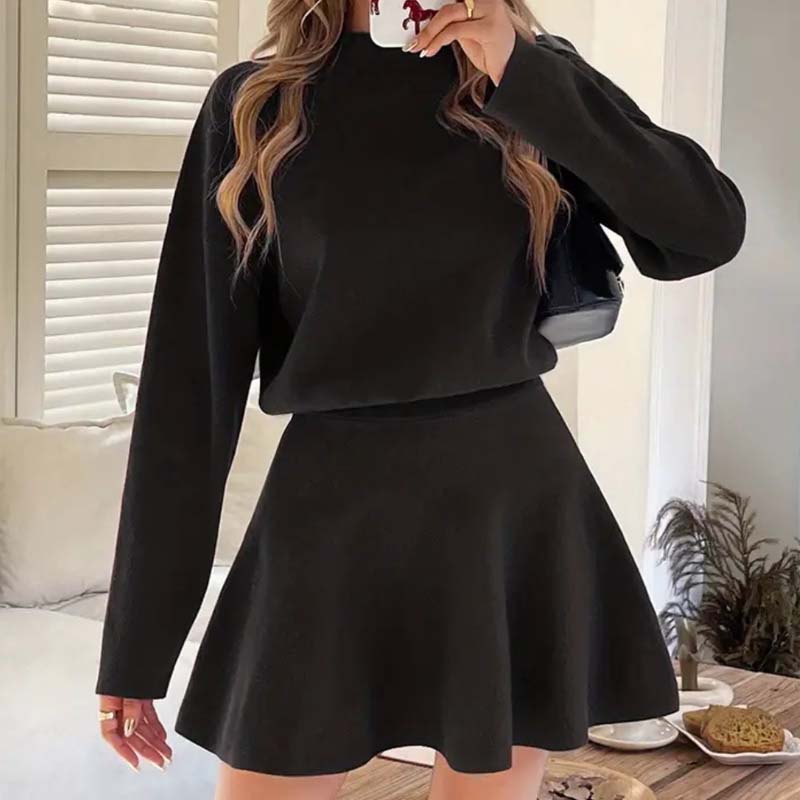 💖New Arrival 50% OFF💖—Women's Mock Neck Knit A-Line Mini Dress