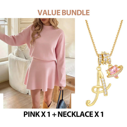 💖New Arrival 50% OFF💖—Women's Mock Neck Knit A-Line Mini Dress