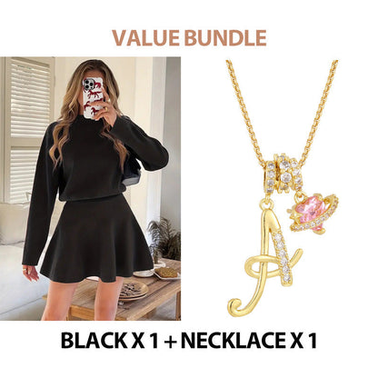 💖New Arrival 50% OFF💖—Women's Mock Neck Knit A-Line Mini Dress