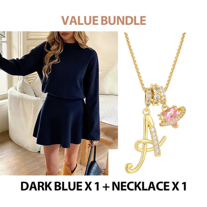 💖New Arrival 50% OFF💖—Women's Mock Neck Knit A-Line Mini Dress