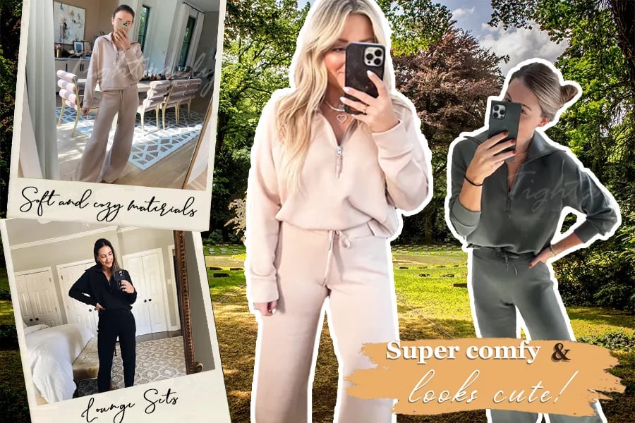 💝LAST DAY PROMOTION 50% OFF!!🎀Women's 2 Piece Casual Outfits Sweatsuit Set